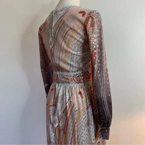 Toni Todd 1960s Ombre Paisley Lamé Maxi Dress - Picture 8 of 12